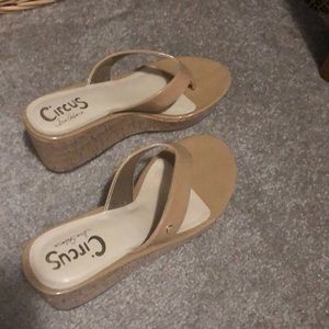 Circus Women’s Cork Wedge Flip Flop Sandals - Sz 7